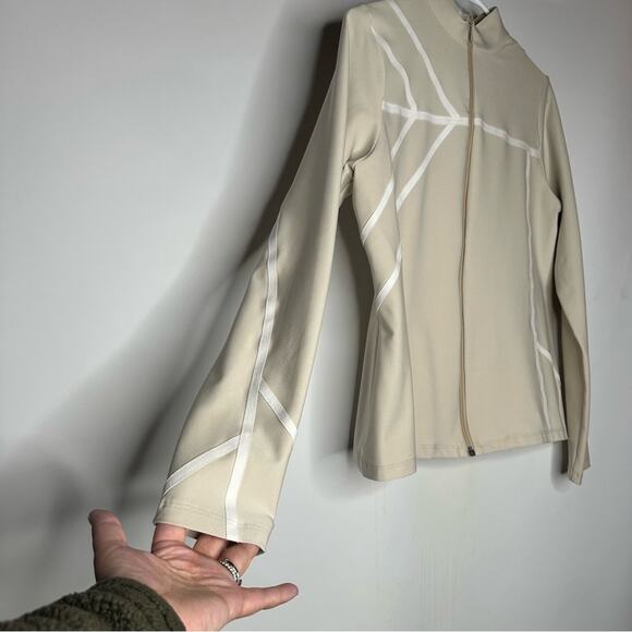 Eliza Audley Tennis Jacket Medium - Cream Full Zip, EUC Women's - Picture 2 of 7